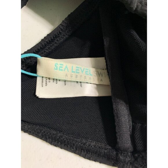 Sea Level Swim Australia Black Spinnaker Cross Front Multifit Bra Top US 6 - Picture 3 of 8